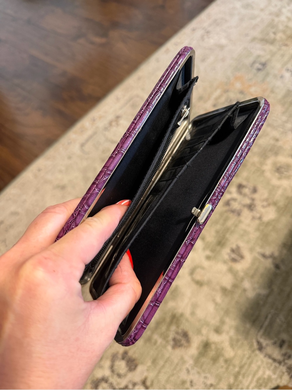 Purple Croc-Embossed Wallet - Picture 3 of 3